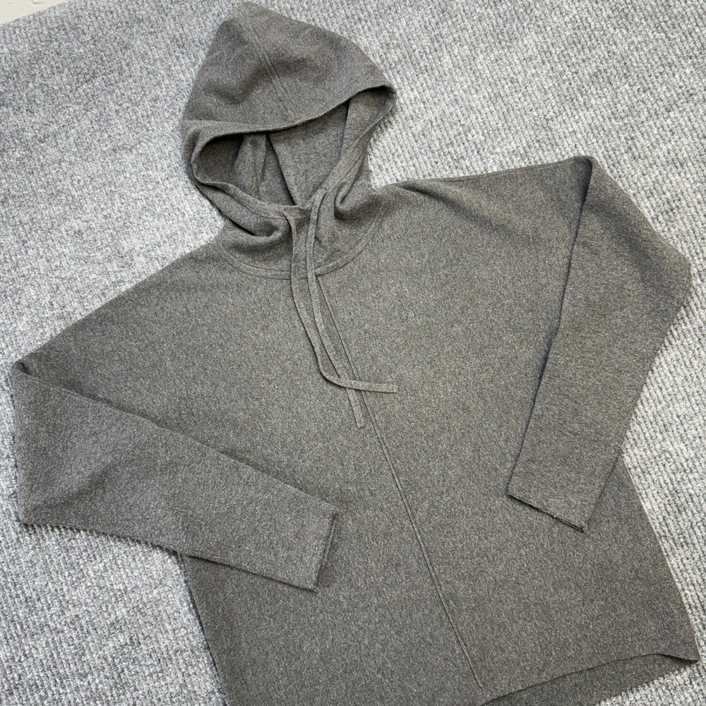 Banana Republic Sweater Womens Medium Gray Milano Hoodie Mock Knit Minimalist - Picture 2 of 9